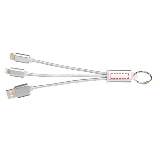 Metal 3-in-1 charging cable with keychain 4