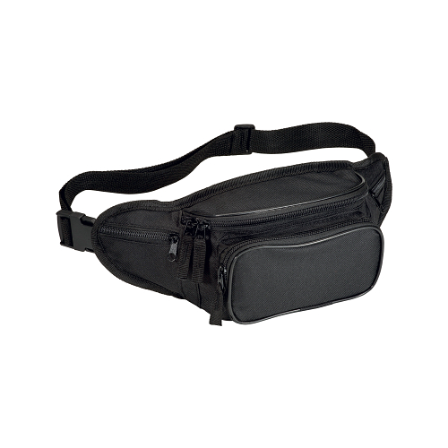 600d polyester 5-pocket waist bag with adjustable waist strap and clip closure 1