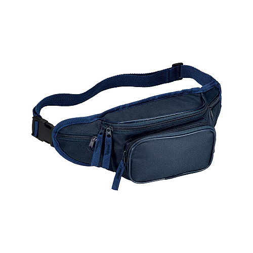 600d polyester 5-pocket waist bag with adjustable waist strap and clip closure 1