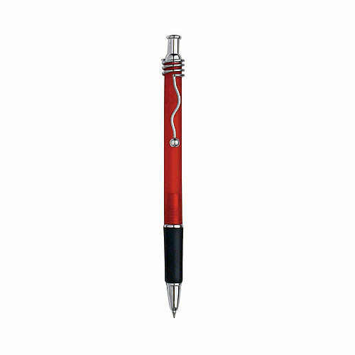 Snap pen with frosted barrel, metal wavy clip and rubberised grip 2