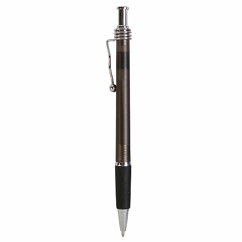 Snap pen with frosted barrel, metal wavy clip and rubberised grip 2