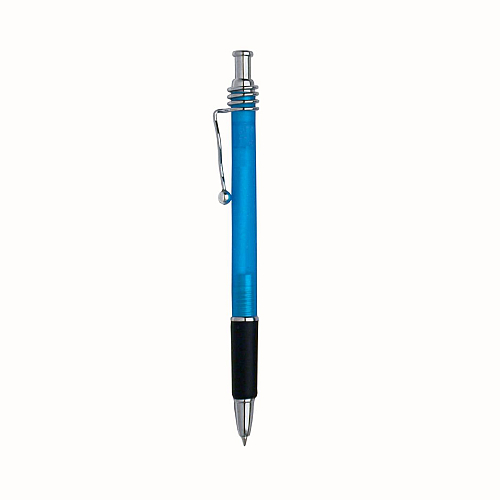 Snap pen with frosted barrel, metal wavy clip and rubberised grip 2