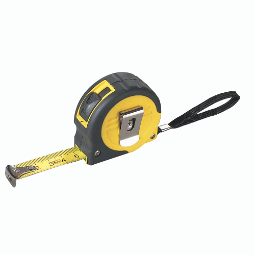 Abs 5-metre quick-release tape measure with lock button, rubber grip and belt clip 3