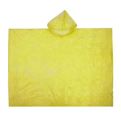 Water-resistant, transparent polyethylene emergency poncho with hood (0.02 mm thick) 1