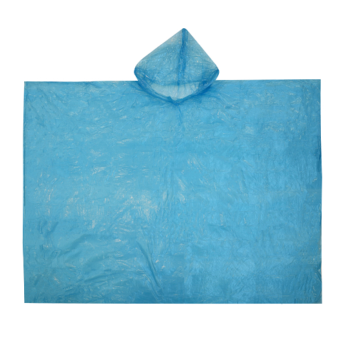 Water-resistant, transparent polyethylene emergency poncho with hood (0.02 mm thick) 1