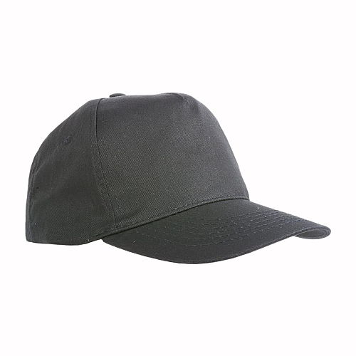 Cotton 5-panel cap with 2 mm-thick visor, embroidered eyelets and adjustable velcro strap 1