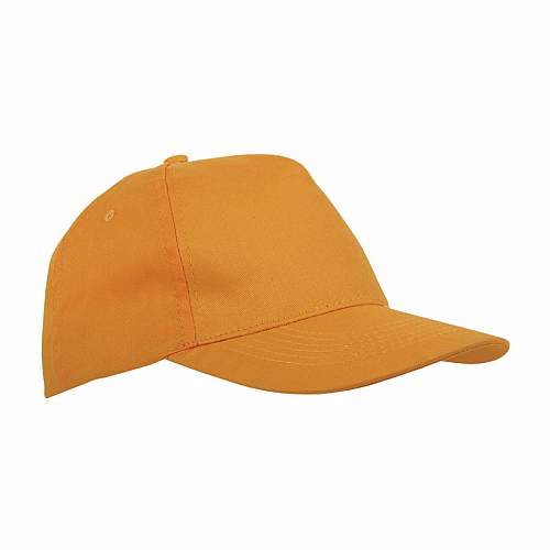 Cotton 5-panel cap with 2 mm-thick visor, embroidered eyelets and adjustable velcro strap 1