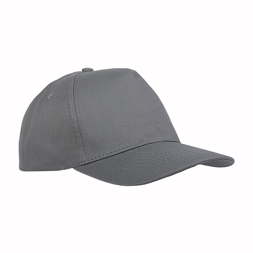 Cotton 5-panel cap with 2 mm-thick visor, embroidered eyelets and adjustable velcro strap 1