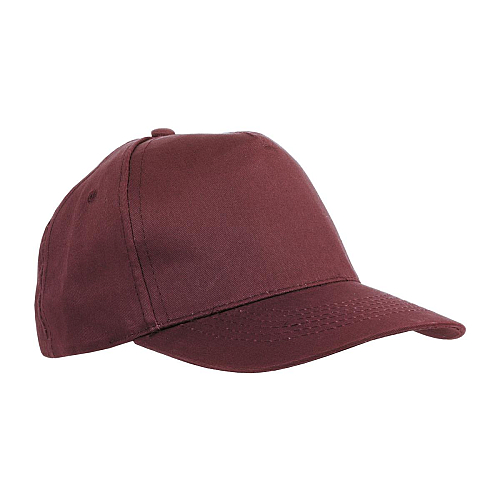 Cotton 5-panel cap with 2 mm-thick visor, embroidered eyelets and adjustable velcro strap 1