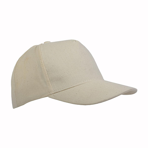Cotton 5-panel cap with 2 mm-thick visor, embroidered eyelets and adjustable velcro strap 1