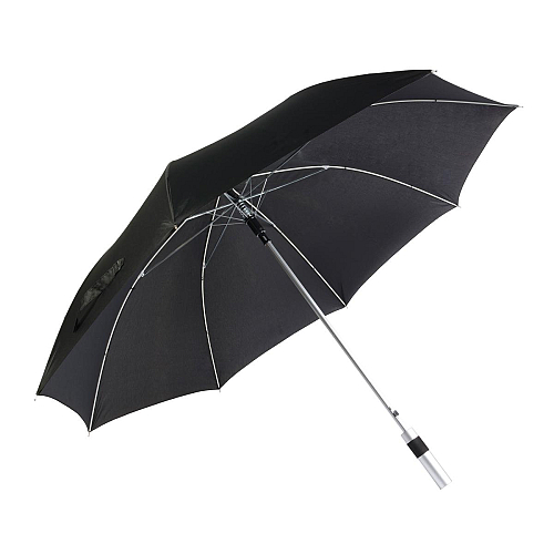 Exclusive automatic golf umbrella with aluminium shaft and crook handle 1