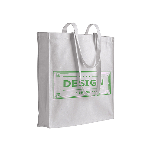 Carrying/shopping bag with gusset and long handles 4