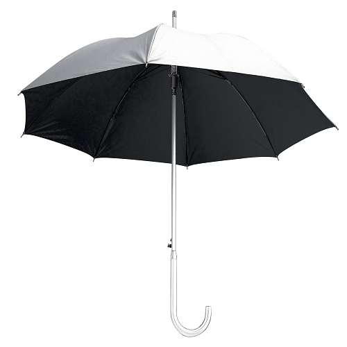 Automatic umbrella with aluminium shaft, ferrule and curved handle 1