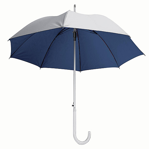 Automatic umbrella with aluminium shaft, ferrule and curved handle 1