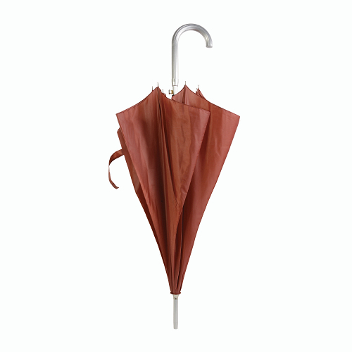 Solid-colour automatic umbrella with aluminium shaft, ferrule and curved handle 3