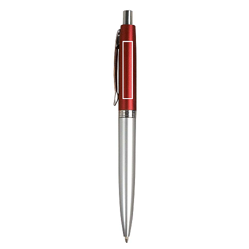 Plastic snap pen with two-tone barrel and metal clip 3