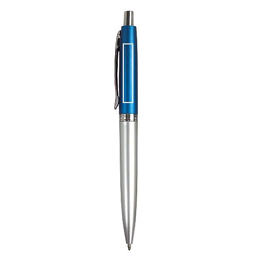 Plastic snap pen with two-tone barrel and metal clip 3