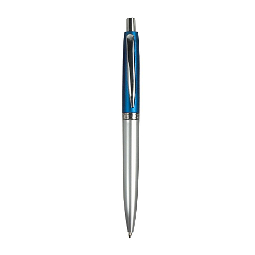 Plastic snap pen with two-tone barrel and metal clip 1