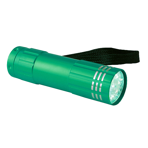 Aluminium 9-led pocket torch with string 1