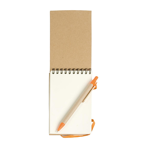 Recycled-paper ring-bound notepad, blank sheets (70 pages) with cardboard pen 2