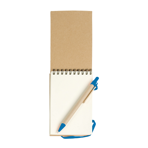 Recycled-paper ring-bound notepad, blank sheets (70 pages) with cardboard pen 2