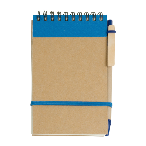 Recycled-paper ring-bound notepad, blank sheets (70 pages) with cardboard pen 1