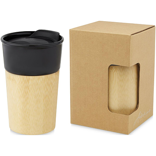 Pereira 320 ml porcelain mug with bamboo outer wall 1