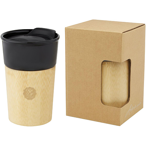 Pereira 320 ml porcelain mug with bamboo outer wall 3