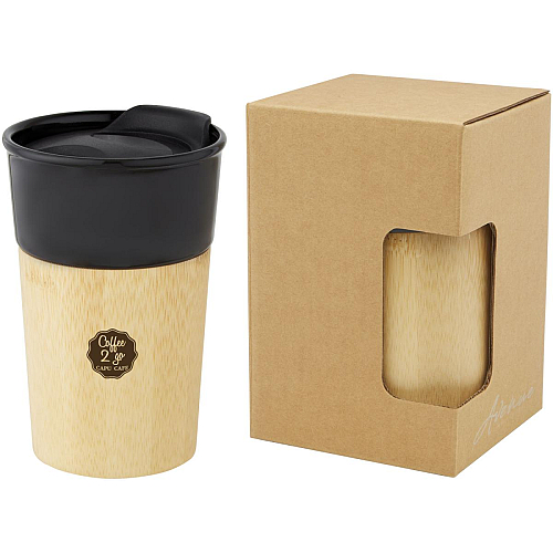Pereira 320 ml porcelain mug with bamboo outer wall 2