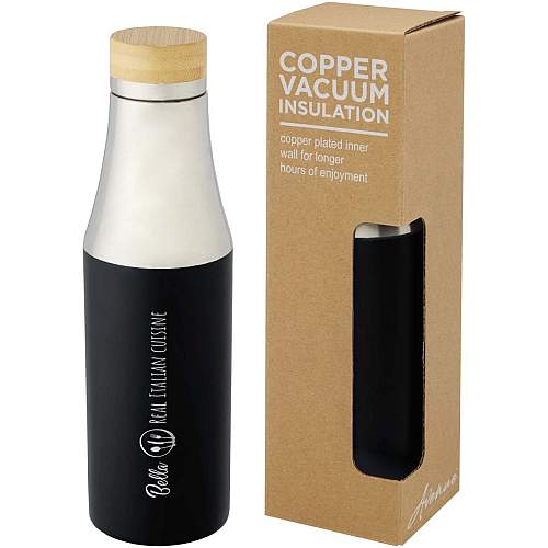 Hulan 540 ml copper vacuum insulated stainless steel bottle with bamboo lid 3