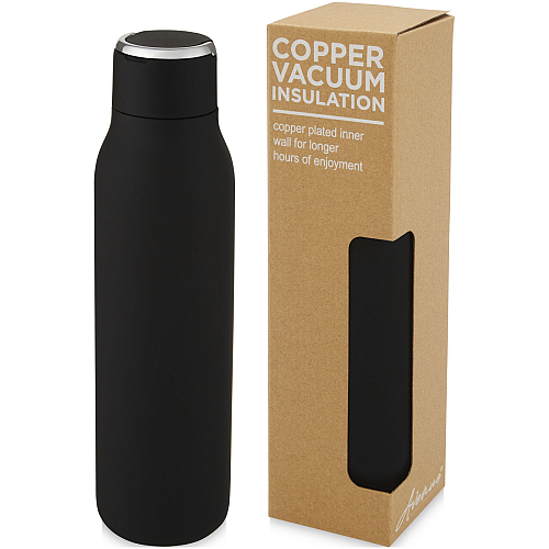 Marka 600 ml copper vacuum insulated bottle with metal loop 1