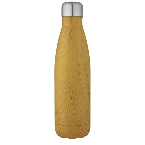 Cove 500 ml vacuum insulated stainless steel bottle with wood print 4