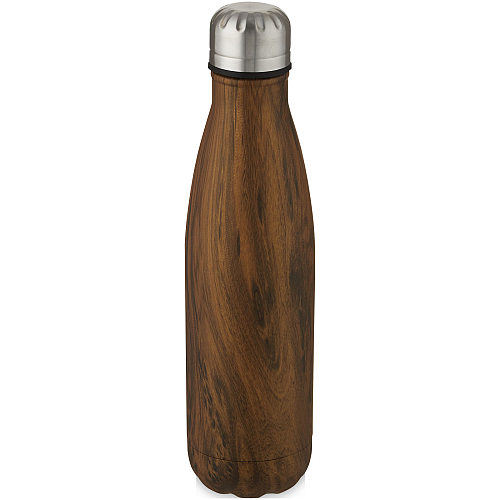 Cove 500 ml vacuum insulated stainless steel bottle with wood print 1