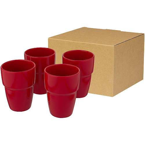 Staki 4-piece 280 ml stackable mug gift set 1