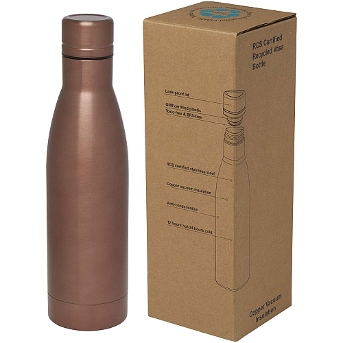 Vasa 500 ml RCS certified recycled stainless steel copper vacuum insulated bottle 1