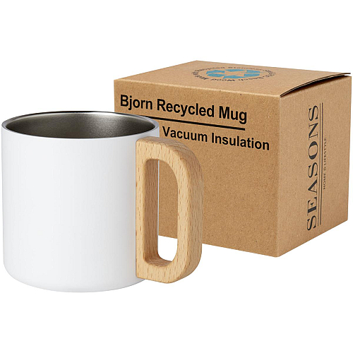 Bjorn 360 ml RCS certified recycled stainless steel mug with copper vacuum insulation 1