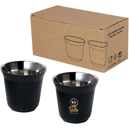 Duo 80 ml RCS certified stainless steel espresso cup set  2