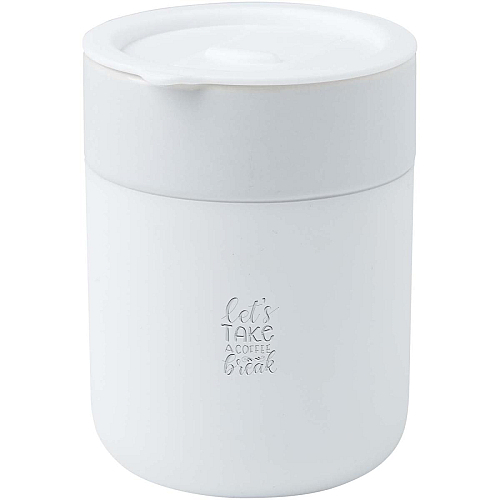 Java 330 ml ceramic tumbler with silicone wrap and plastic lid 2