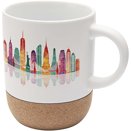 Billie 300 ml ceramic sublimation mug with cork details 2