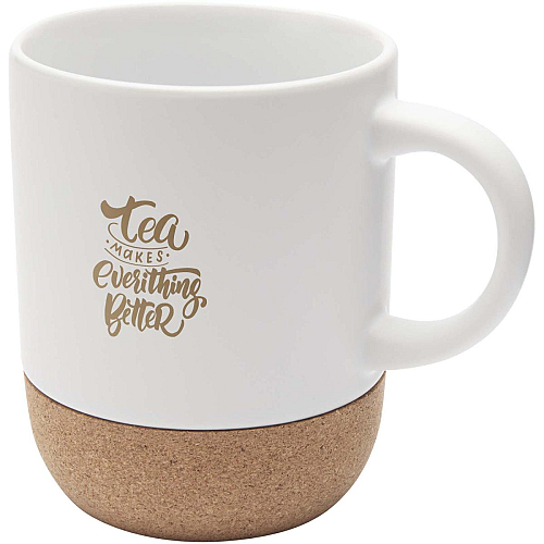 Billie 300 ml ceramic mug with cork details and matt finish 2