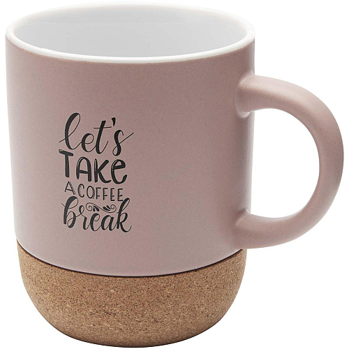 Billie 300 ml ceramic mug with cork details and matt finish 2