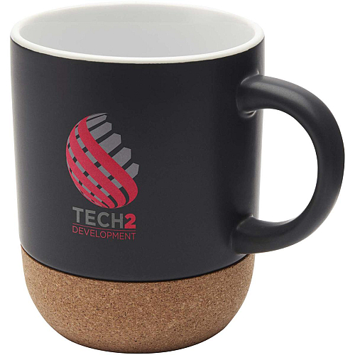 Billie 300 ml ceramic mug with cork details and matt finish 2