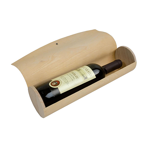 Cylindrical pine wood bottle holder (1 bottle) with elastic closure 2