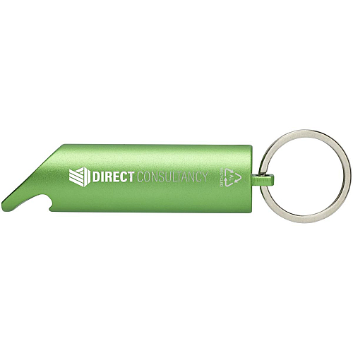 Flare RCS recycled aluminium IPX LED light and bottle opener with keychain 2