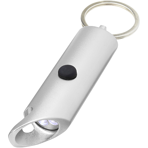 Flare RCS recycled aluminium IPX LED light and bottle opener with keychain 1