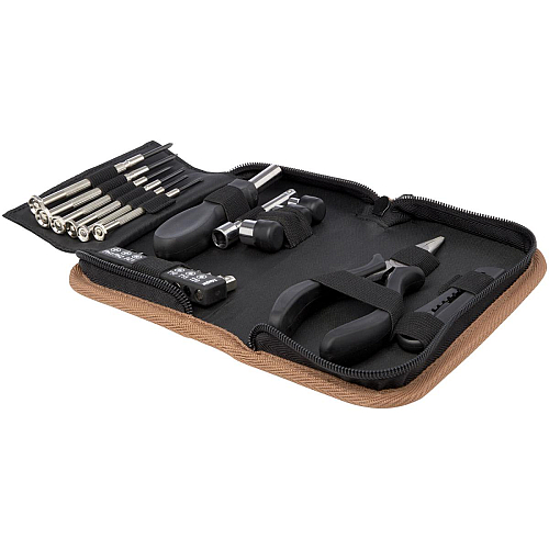 Spike 24-piece RCS recycled plastic tool set with cork pouch 1