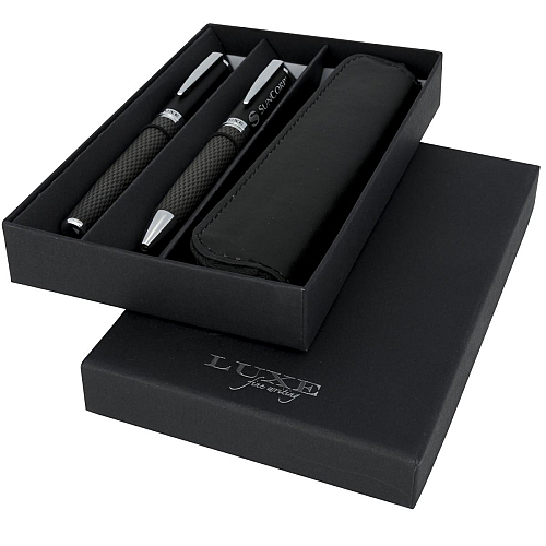 Carbon duo pen gift set with pouch (black ink) 2