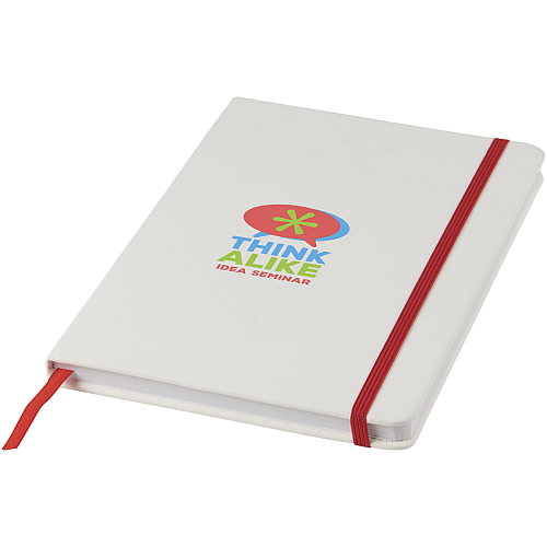 Spectrum A5 white notebook with coloured strap 2