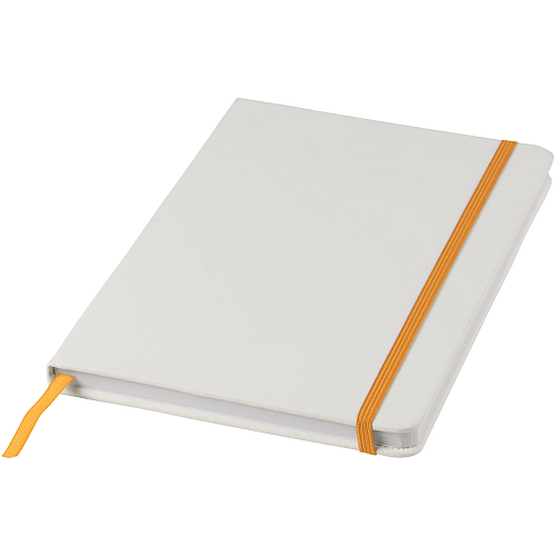 Spectrum A5 white notebook with coloured strap 1