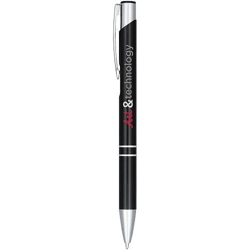 Moneta anodized aluminium click ballpoint pen (blue ink) 2